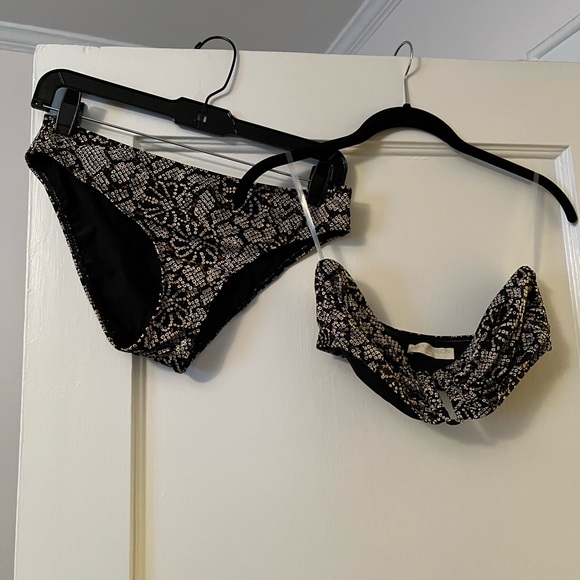 Ulla Johnson printed bandeau bikini top and matching bottom, medium. - Picture 3 of 3